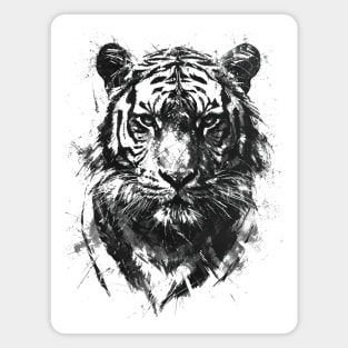 Tiger Spirit Animal black and white sketch Magnet